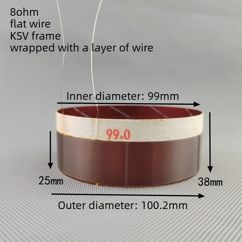 1pcs 99MM Audio Bass Speaker Voice Coil For Woofer Sound CCAR Flat Wire DIY