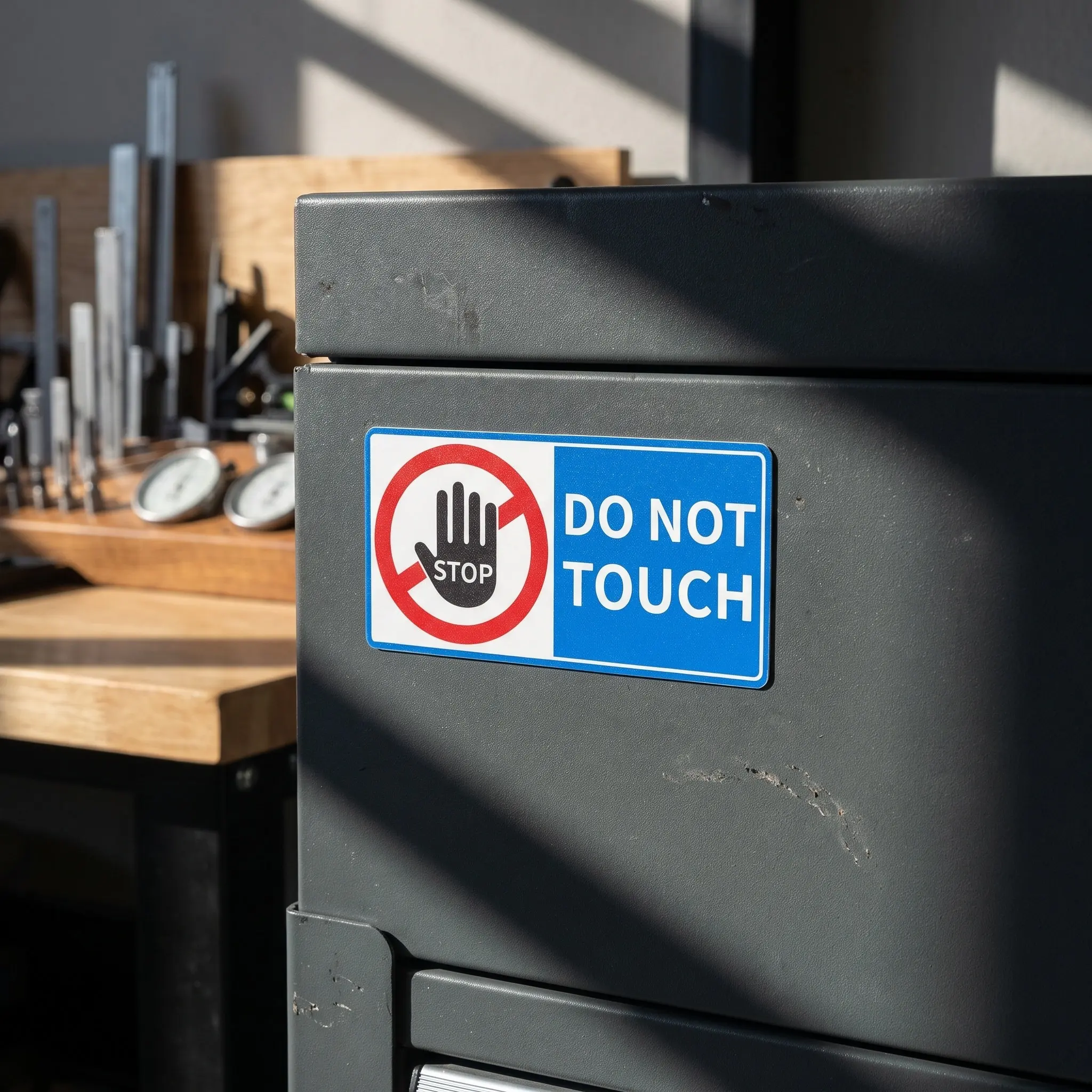 4Pcs Do Not Touch Warning Decals Self Adhesive Safety Stickers for Glass Doors Toolboxes Display Cases No Touch Prohibition Sign