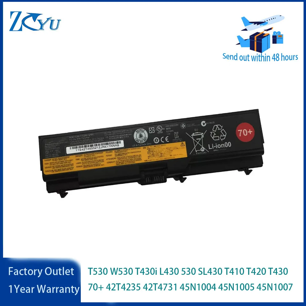 T530 W530 T430i L430 530 SL430 T410 T420 T430 Laptop Battery for Lenovo Thinkpad 70+ 42T4235 42T4731 45N1004 45N1005 45N1007