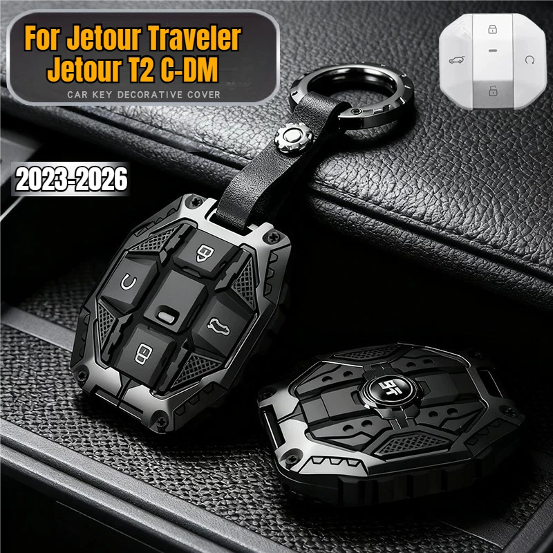 Car Key Case Cover Zinc Alloy for Jetour Traveler T2 C-DM Discovery Discover Conquest Version 2025 2026 Key Protector Shell Fob