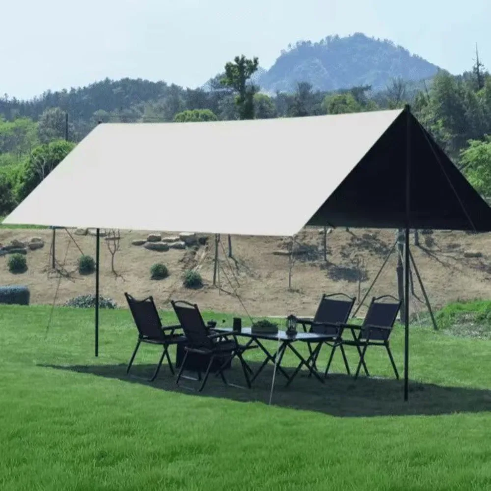 

Canopy tent outdoor camping sunscreen black rubber canopy portable thick silver glue camping shade rain tent