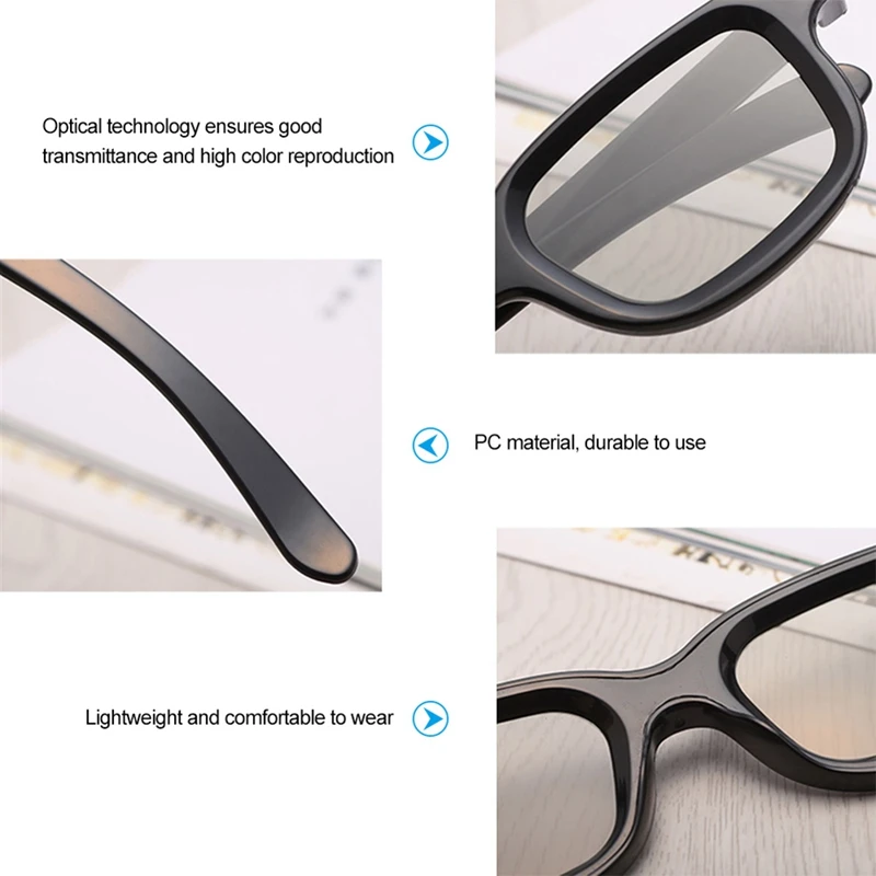 4Pcs 10Pcs  Polarized Passive 3D Glasses for Cinema IMIX Screen