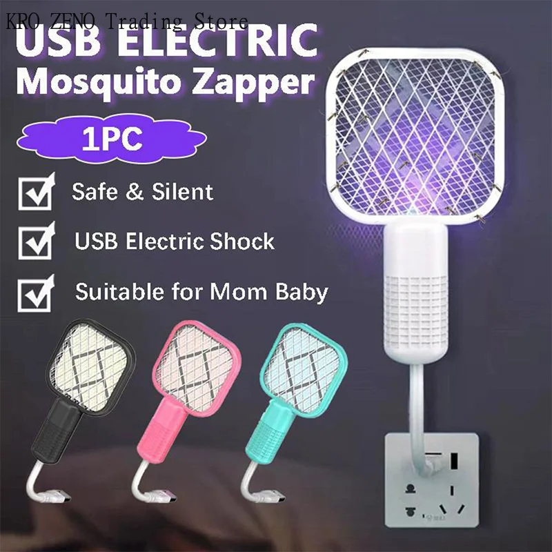 🔝Mosquito Lamp Swatter Combo Electric Fly Killer USB Powered Portable Bug Zapper for Bedroom Patio Safe Quiet Operation✨