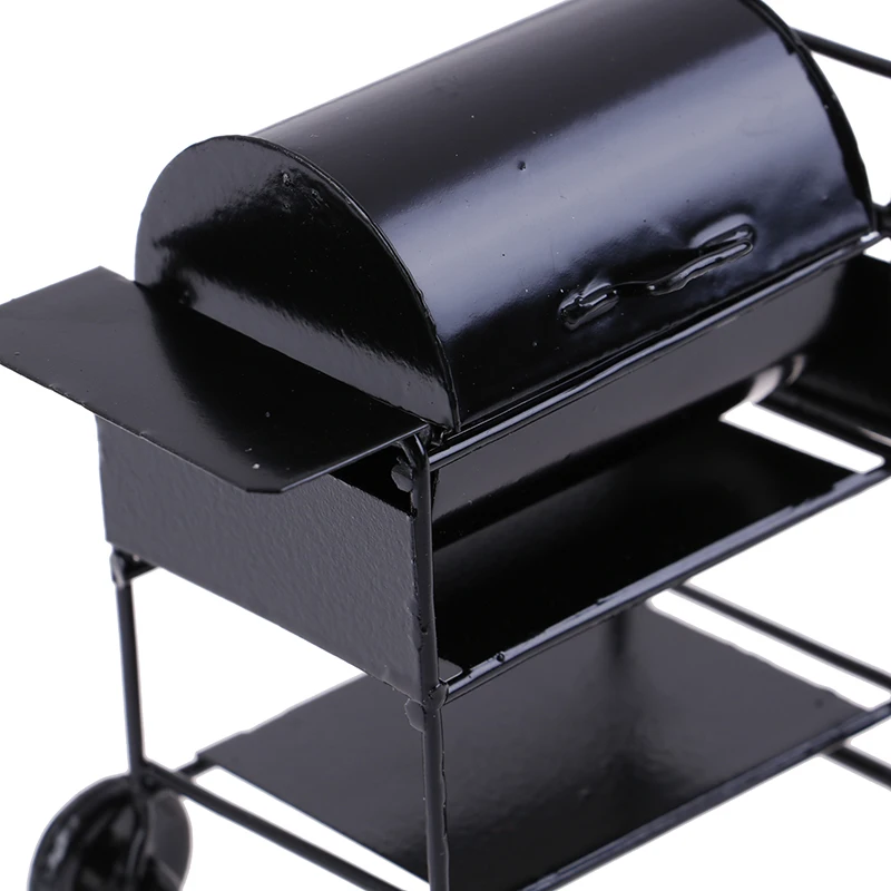 Dollhouse BBQ Grill Mini Yard Garden 1/12 Mini Toy Black 7cm BBQ accessory