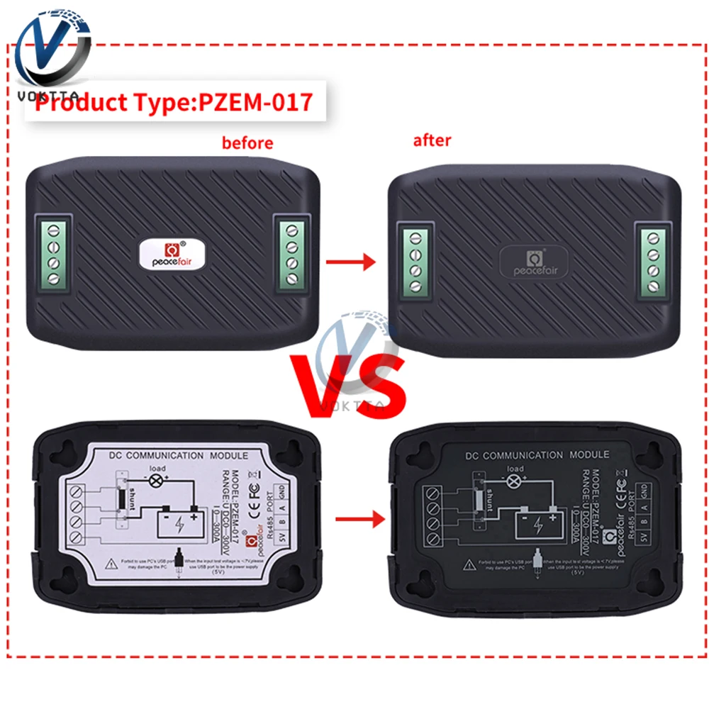 PZEM-017 PZEM-003 DC 0-300V Voltmeter Ammeter 10A-300A Voltage Current Energy Power Meter RS485 Modbus Voltage Tester with Shunt