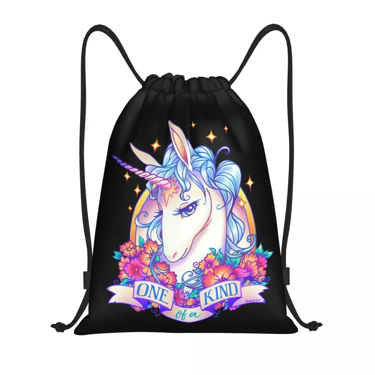 Custom The Last Unicorn Drawstring Bags for Shopping Yoga Backpacks Women Men Animated Fantasy Movie Sports Gym Sackpack