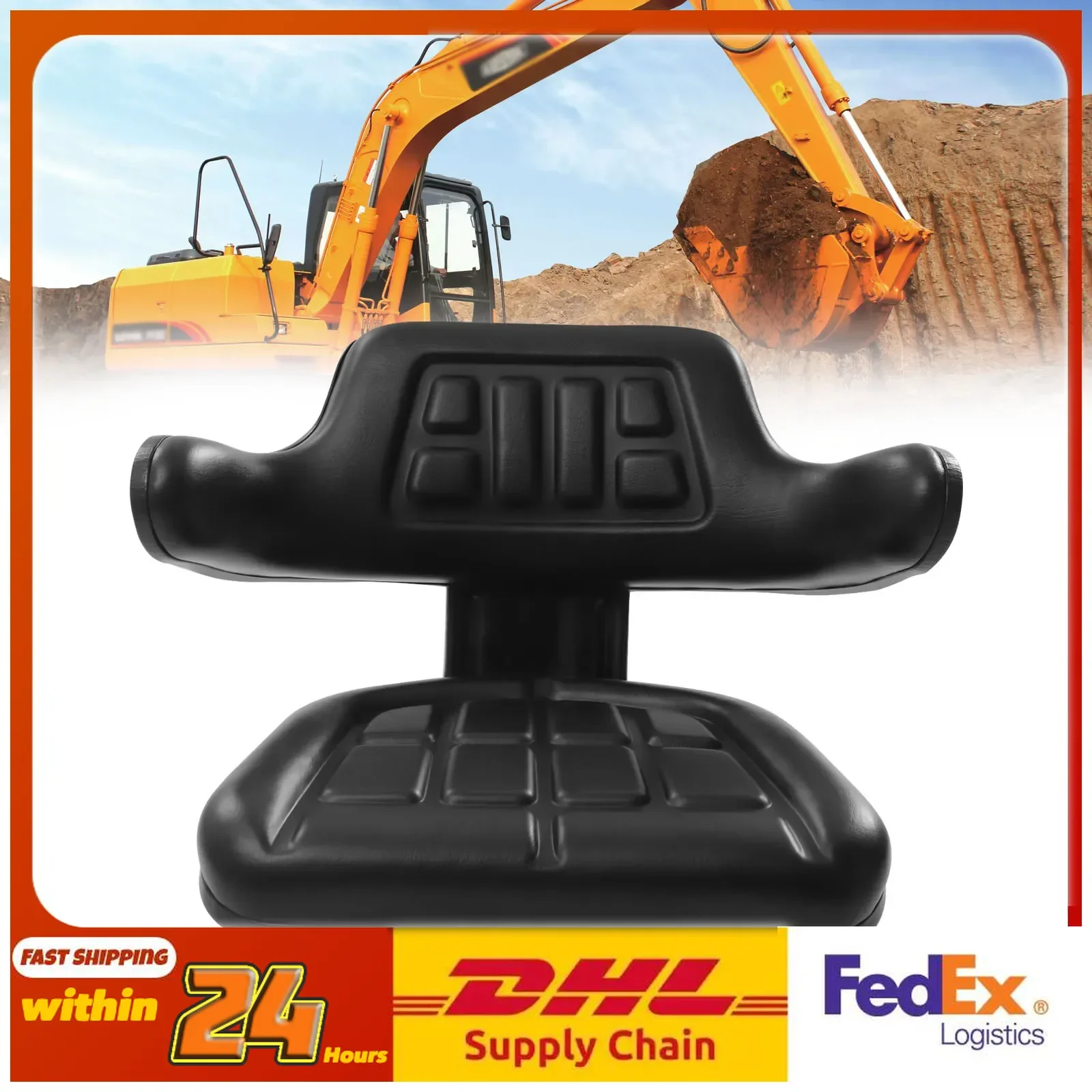 

Black Tractor Seat Universal Forklift Seat Adjustable Height Accessories Dozers Seat Wear-resistant for Mechanical Seats