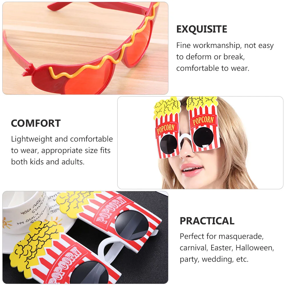 

2 Pcs Lightweight Plastic Comfortable Eyeglasses for Kids Adults Party Masquerade Carnival Halloween Cartoon Sunglasses