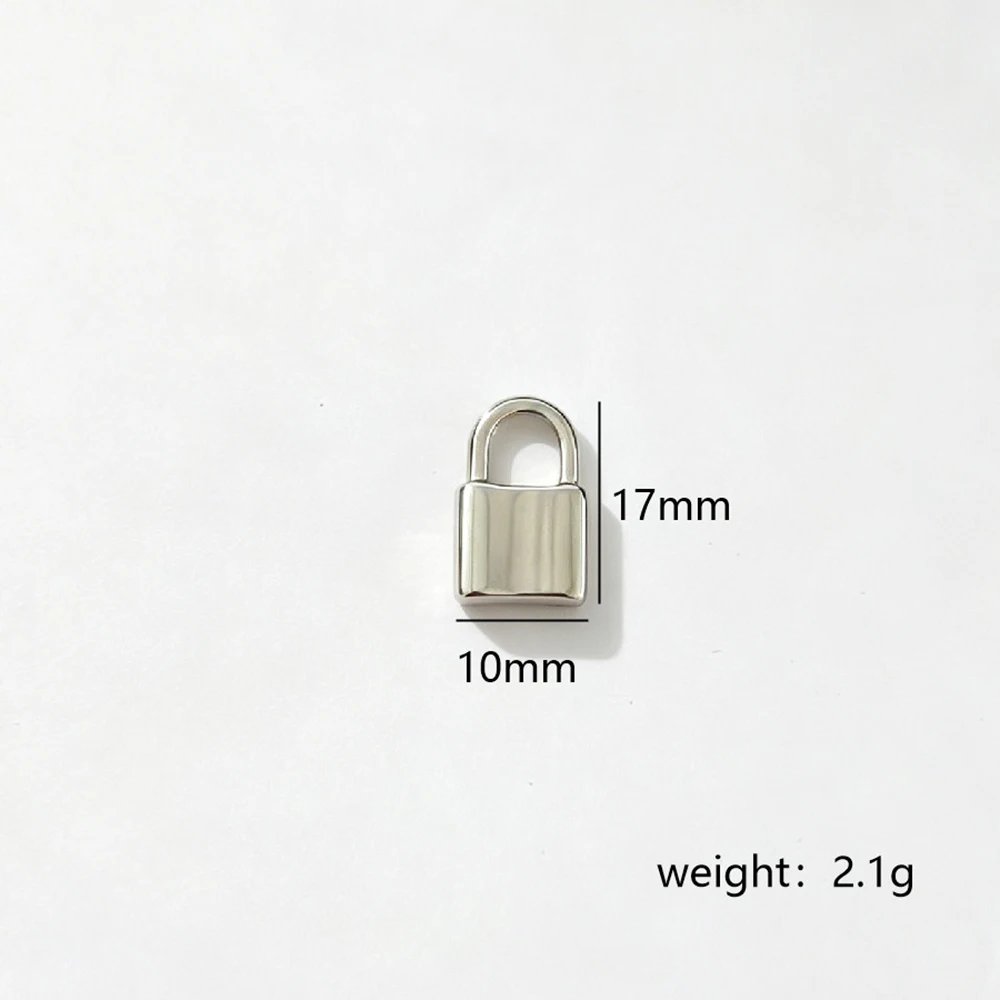 Fnixtar 20pcs 10*17mm DIY Lock Pendant Charms Stainless Steel Color Jewelry Necklace Accessories Wholesale