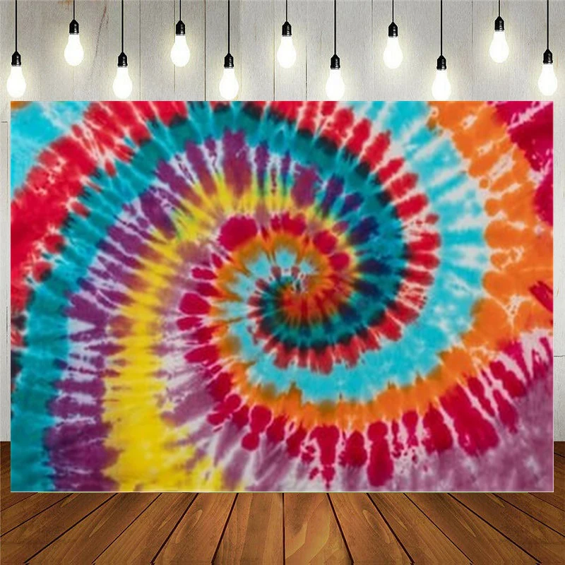 Wall Hanging Bedroom Hippie Psychedelic Tie Dye Colorful Wall Decoration For Living Room Vinyl Backdrop Dorm Rainbow