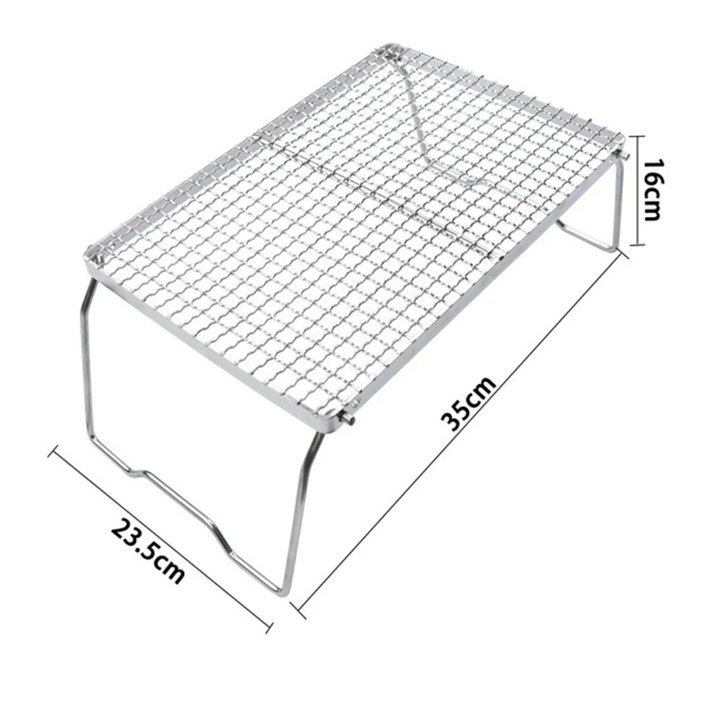 Portable Camping Folding Grill 304 Stainless Steel Resist Oxidation Heavy Duty Portable Camping Grill Grate