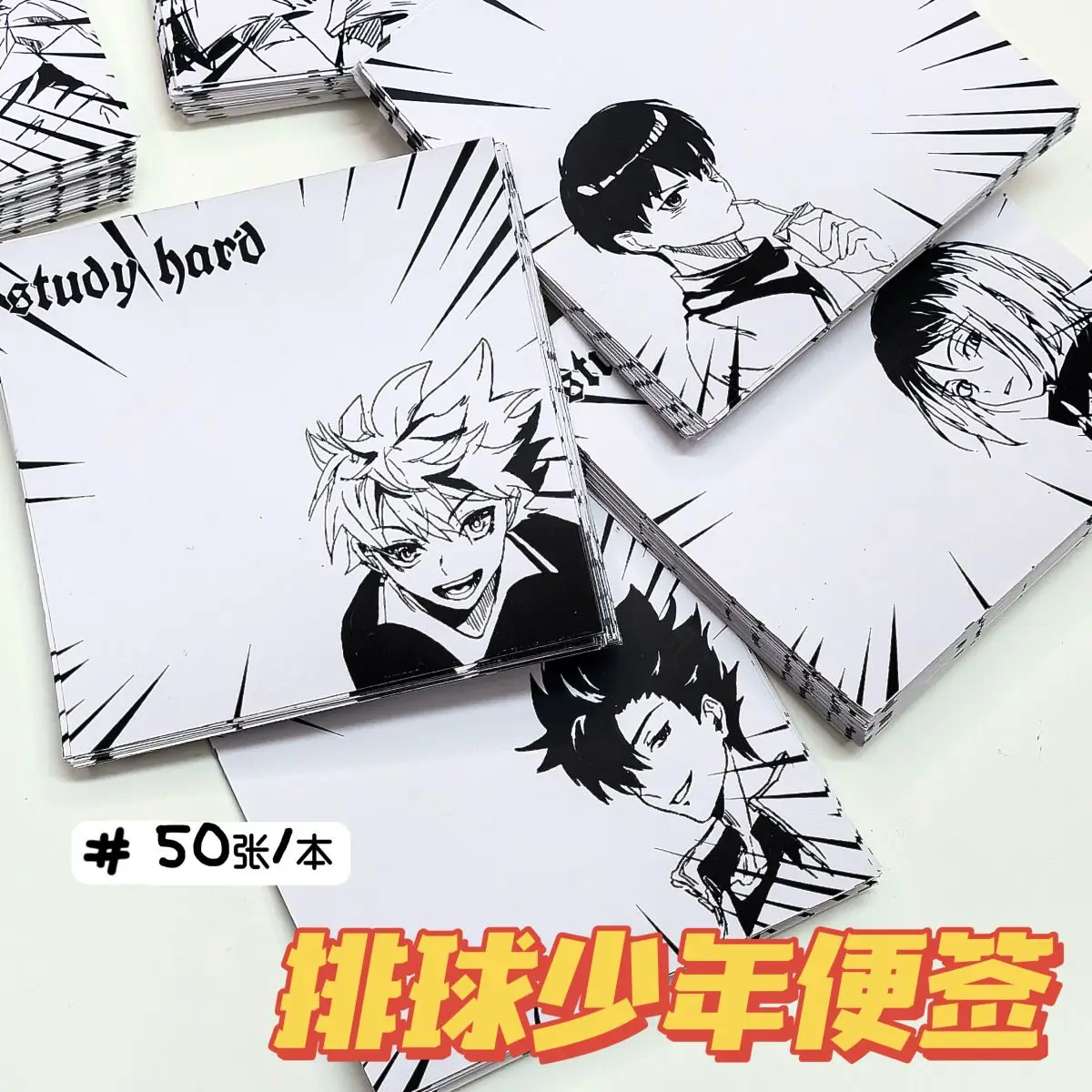 Haikyuu Cartoon Notebook Cartoon Paper Book Notepad Memo Note No Sticky Student Hinata Study Supplies promemoria cancelleria regalo