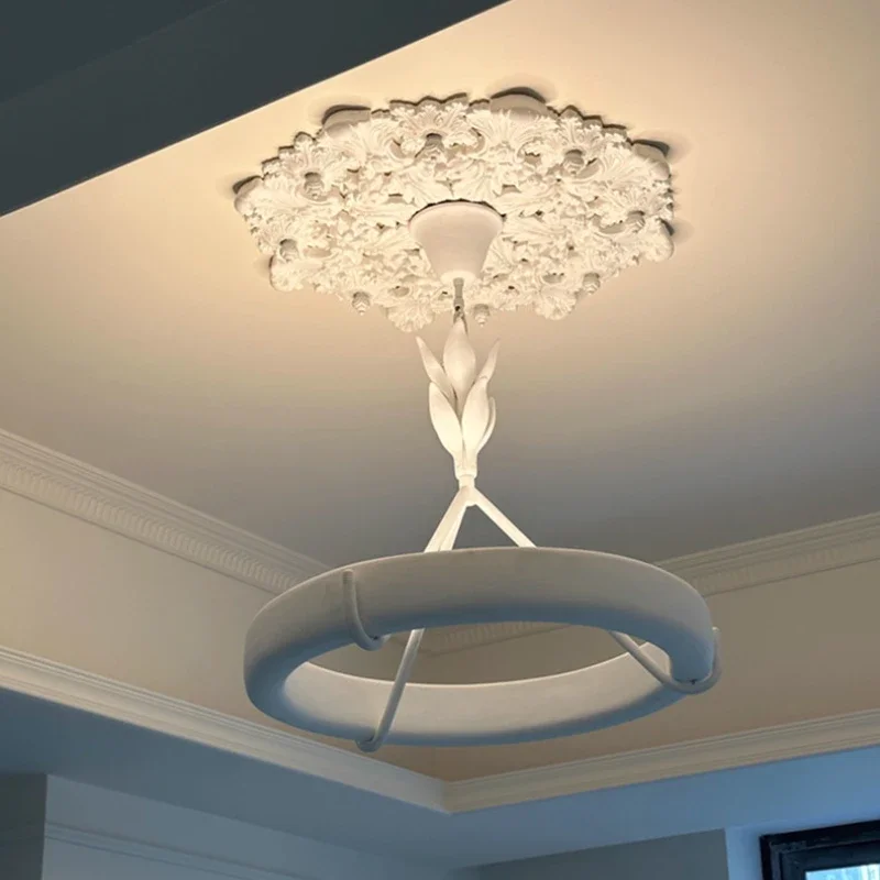

Athena French Light Luxury Plaster Living Room Chandelier Modern Minimalist Designer Creative Retro Restaurant Lamp Chandeliers
