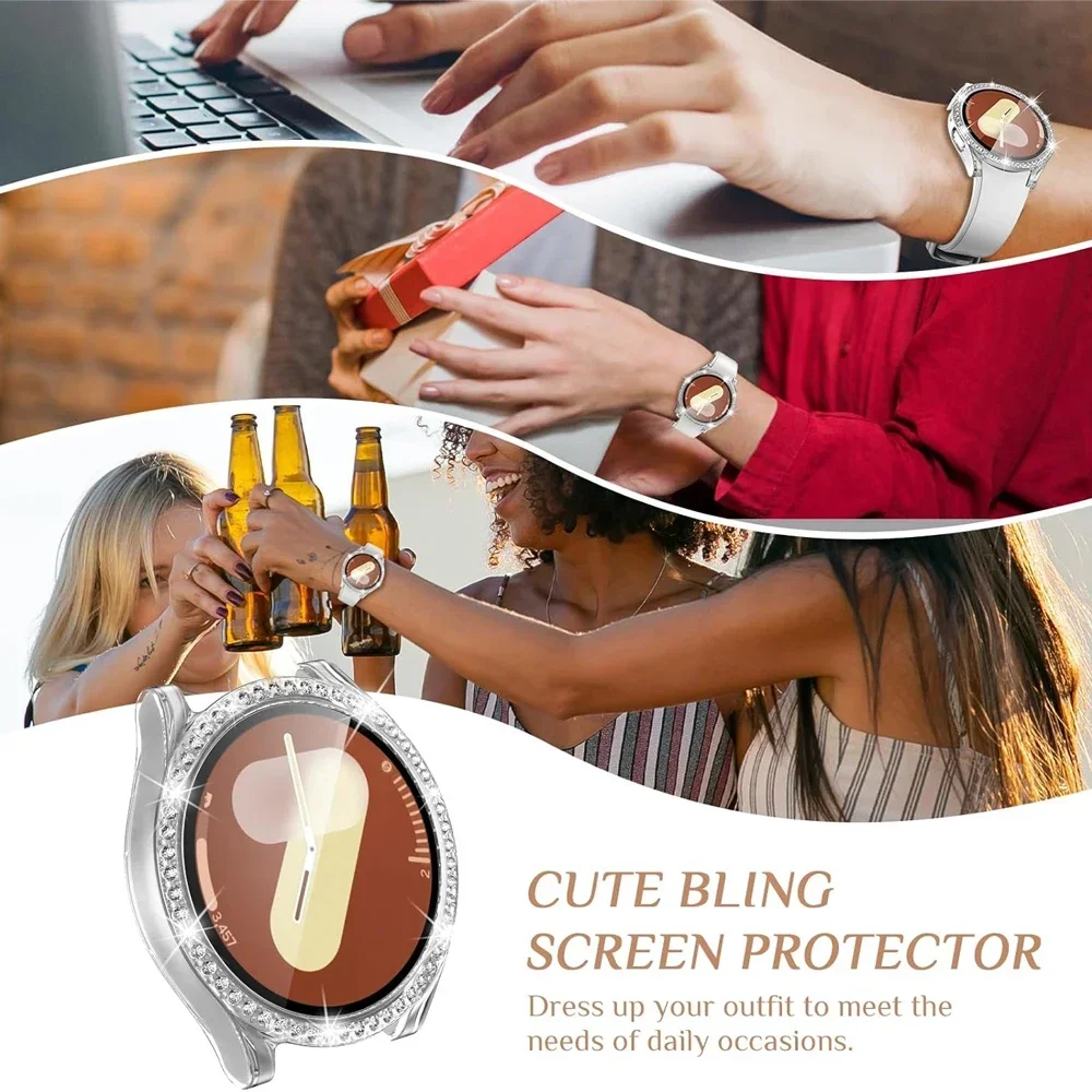Étui en diamant Bling pour Samsung Galaxy Watch 7 FE, pare-chocs de protection en cristal, accessoires de couverture, mode, 40mm, 44mm, 54, 6