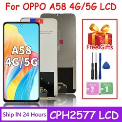 Test A58 Screen For Oppo A58 4G/5G LCD CPH2577 Display Screen+Touch Panel Digitizer Replacement Repair Parts