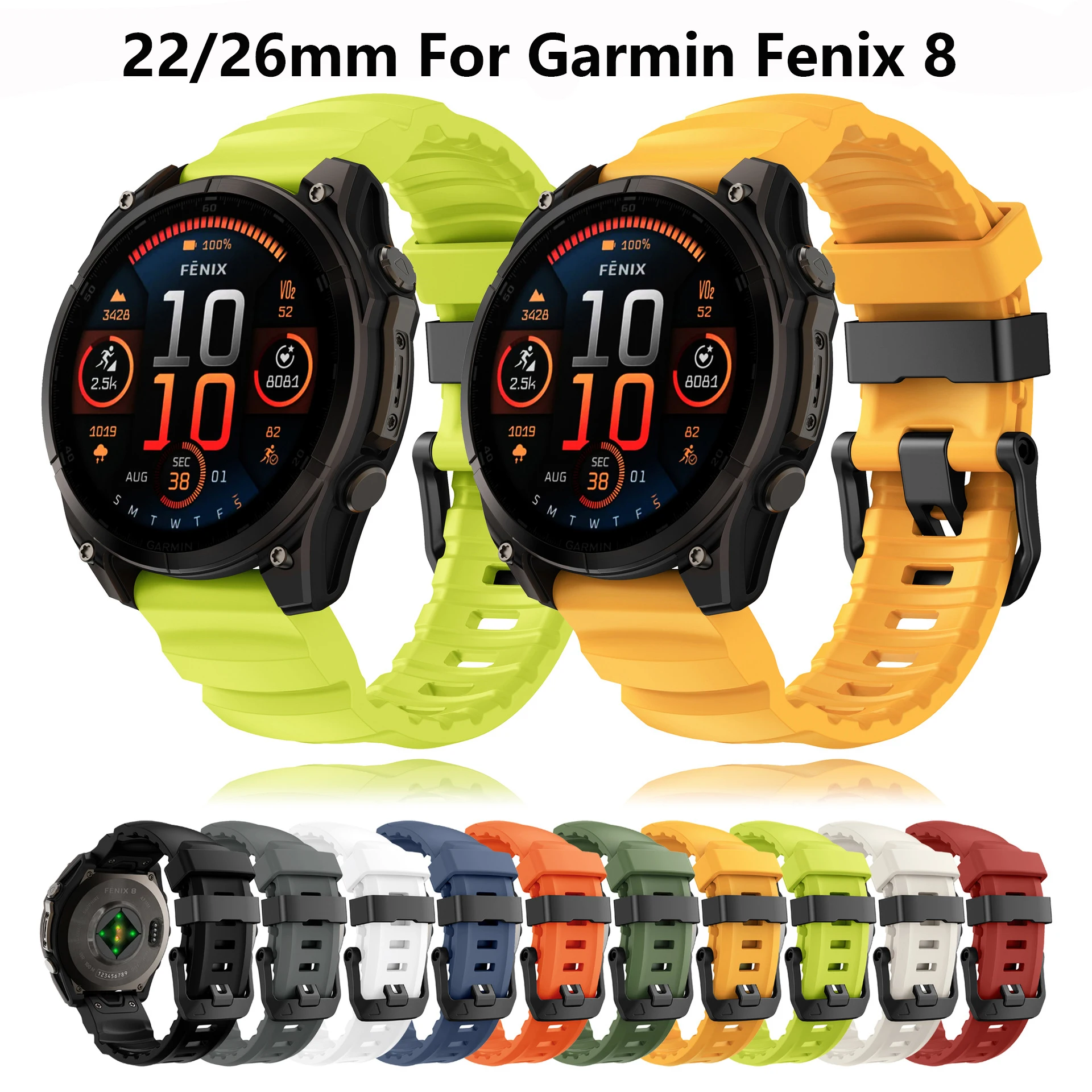 

Спортивный силиконовый ремешок для Garmin Fenix 8 E 7 7X Pro 6 6X 5 5X/Epix/Instinct/Forerunner 970 22 мм 26 мм Титановый металлический ремешок для браслета