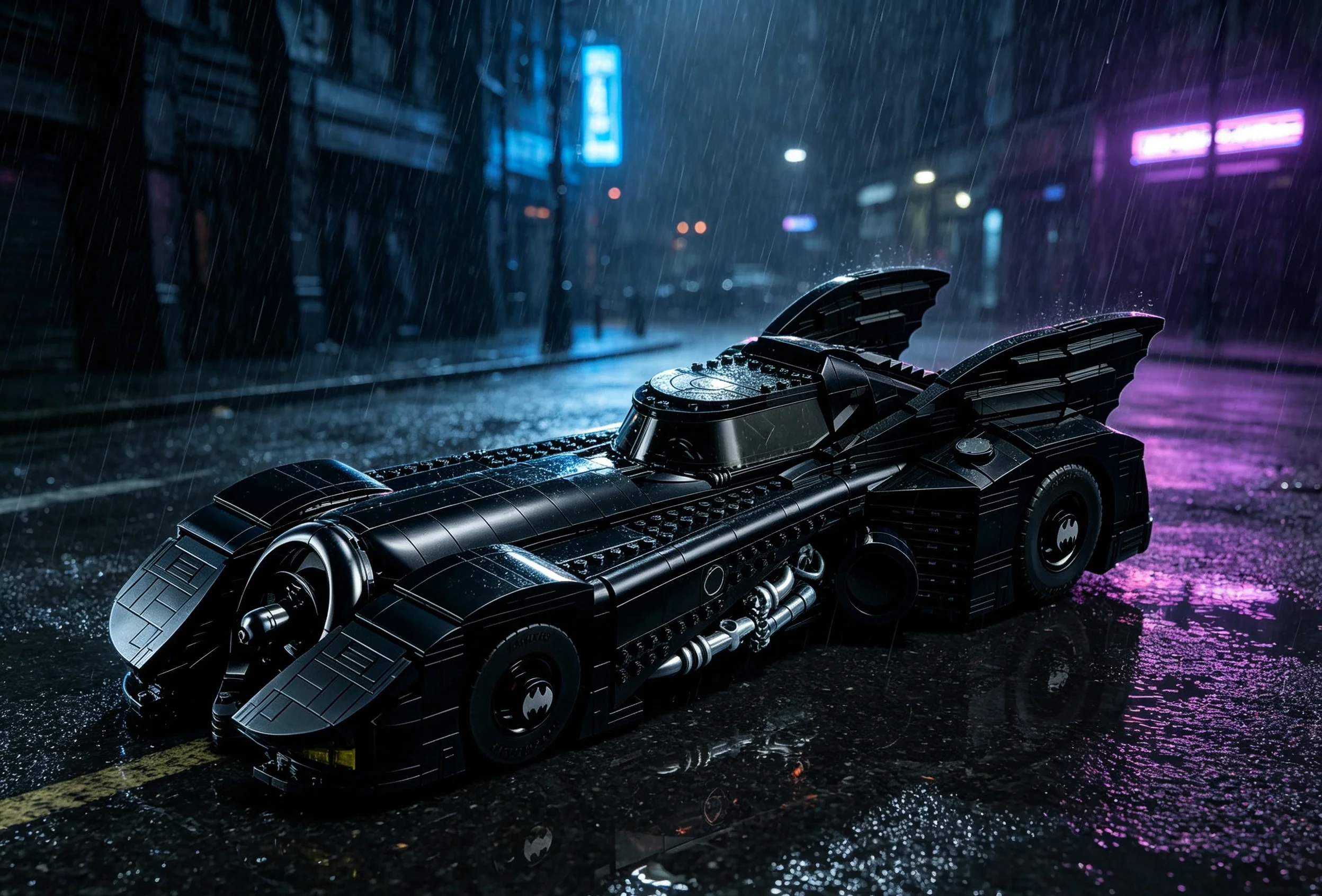 MOC Batman Returns Batmobile 2269 PCS Building Blocks Classic Movie Car Model DIY Bricks Toy Adult Collection Gift