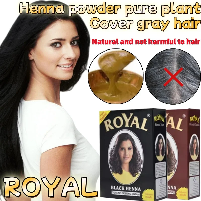 

Organic HENNA Plant Hair Dye Black Brown Covering White Hair Nourishing Natural Gloss Hair Care 6 x 10g/box