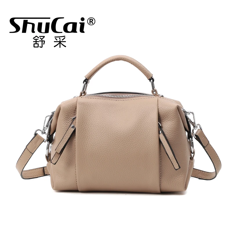 100% Genuine Leather Luxury Women Tote Handbags Ladies Boston Shoulder Bags High Quality Female Top Handle Messenger Bags