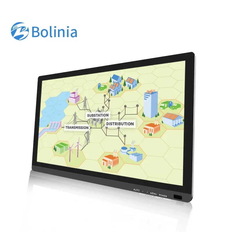 IP65 industrial display 21.5 inch Black Waterproof Wall Mount lcd tft touchscreen/non-touch  grade