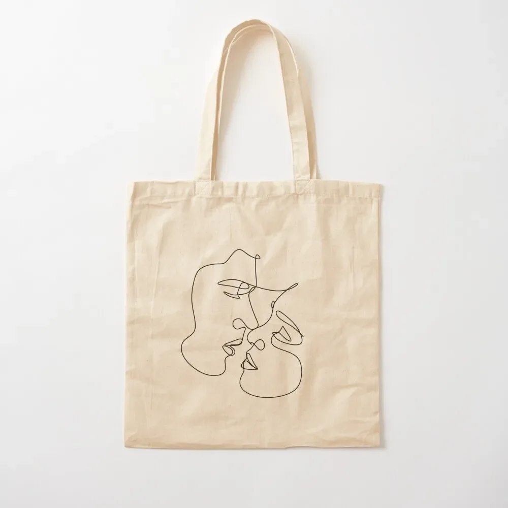 

Kiss line art Tote Bag handbag Canvas Tote Bag