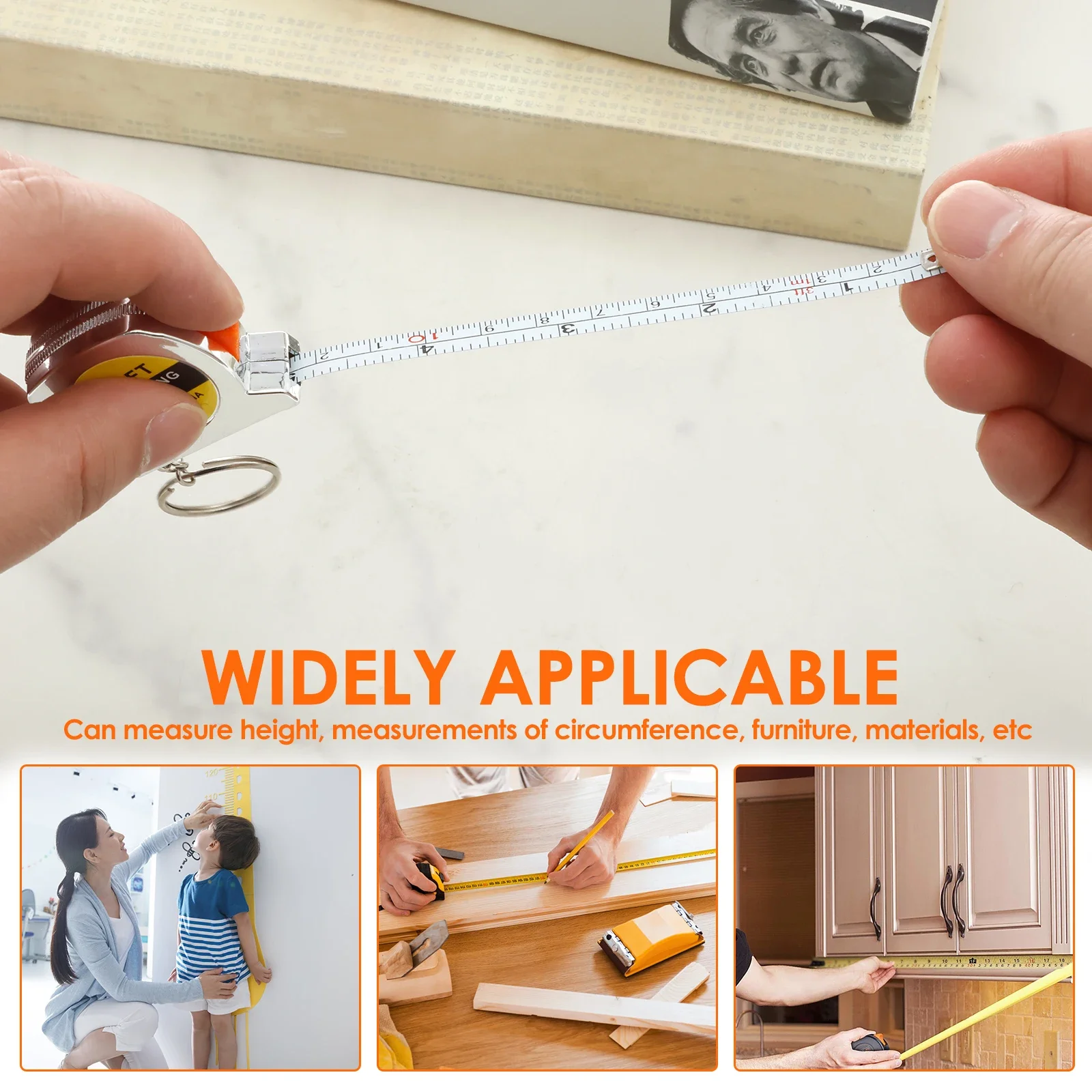 15/30 قطعة شريط قياس صغير لقياس الارتفاع 3FT المحمولة سلسلة المفاتيح المرنة شريط القياس متعدد الوظائف أشرطة القياس الصغيرة #6