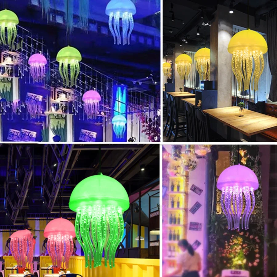 RGB Changeable Jellyfish Fairy Garland Light Christmas Tree Jellyfish Hanging Lamp Outdoor Garden Holiday Jellyfish String Light