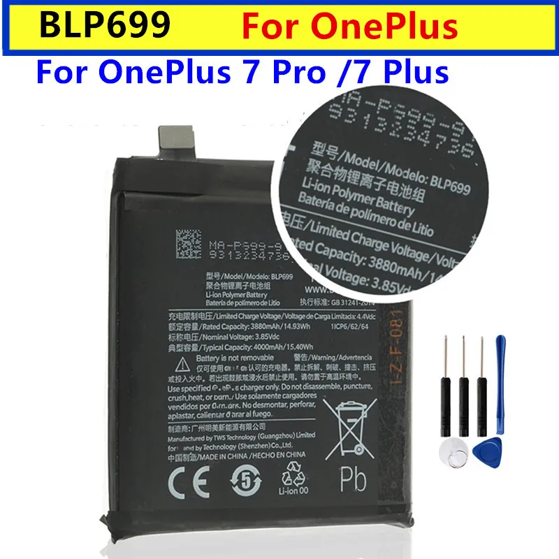 BLP699 4000mAh Replacement Battery For OnePlus 7 Pro OnePlus 7 Plus Genuine Latest Production Phone Batteries