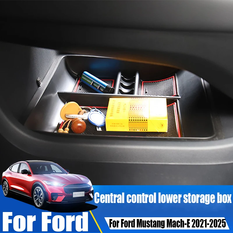 For Ford Mustang Mach-E 2021 2022 2023 2024 2025 lower level storage box of central control automotive storage accessories