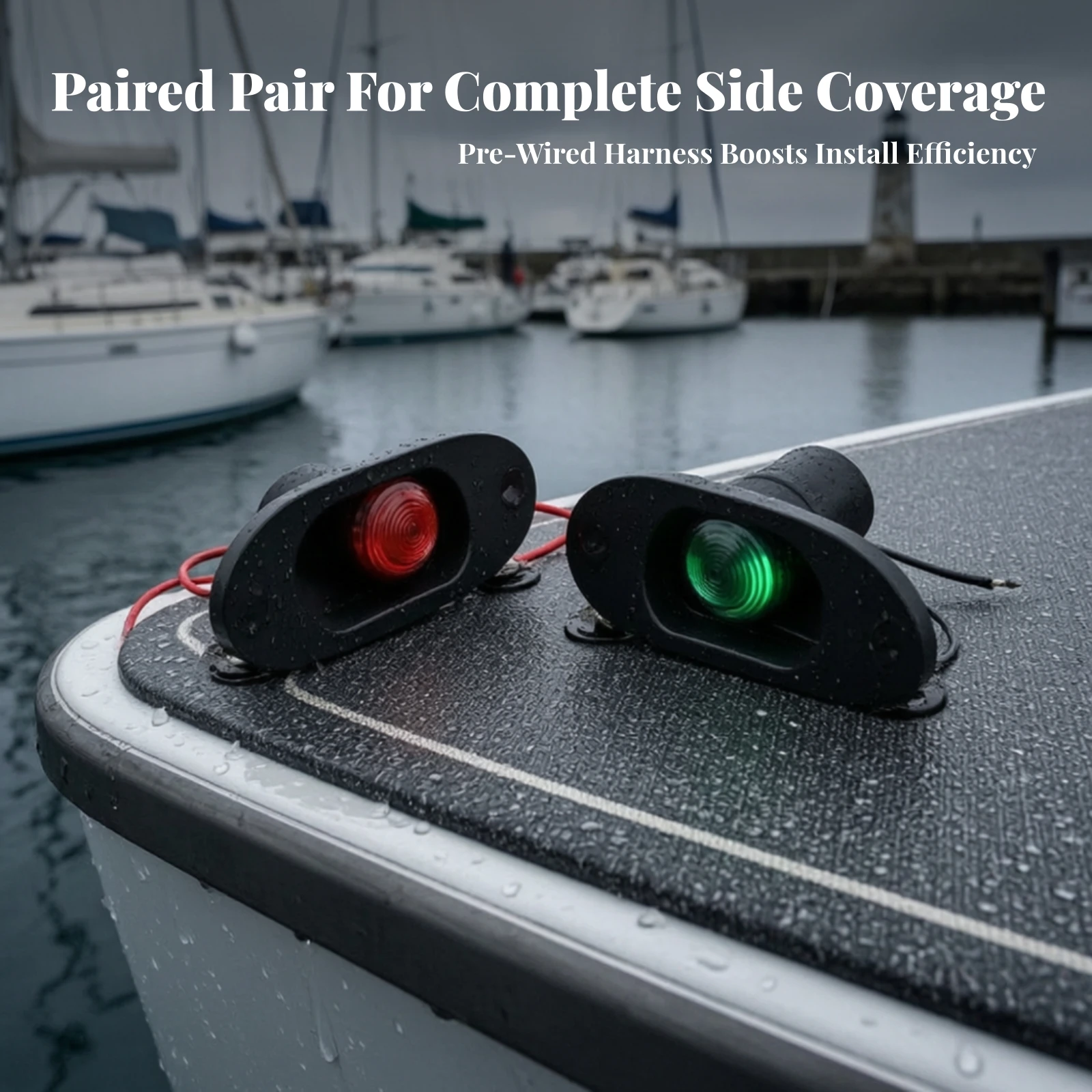 Recessed Navigation Lights Embedded Marine Light with Flush-Mount Housing Boat Light with Recessed Lens Compact Sidelight