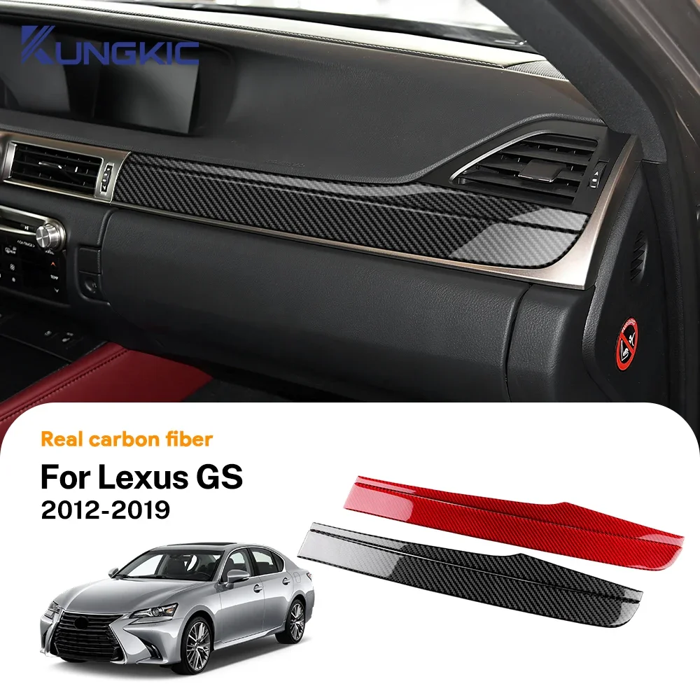 Real Soft Carbon Fiber Sticker for Lexus GS250 GS350 GS200t GS450h GS F 2012 2019 LHD RHD Car Co pilot Center Console Panel view 2
