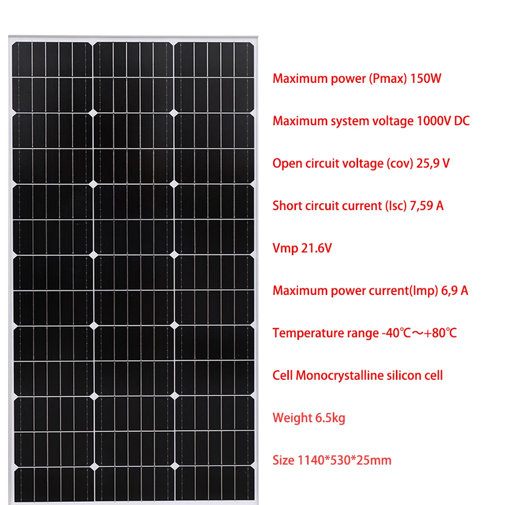 XINPUGUANG Rigid Glass Solar Panel Monocrystalline 200W 300W 400W (2x100w / 150w / 200W solar panels charge) On-grid / Off-grid