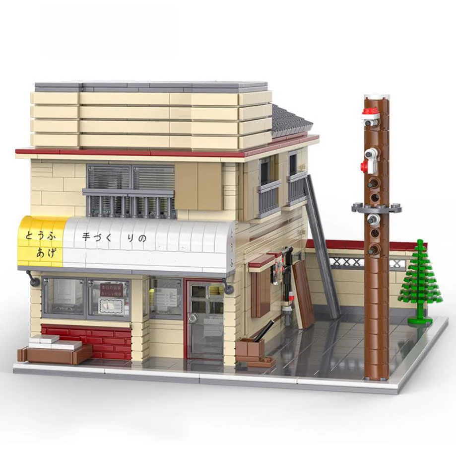 1908PCS Tofu Shop Movie Buildings Sets City Store Architecture Modular Building Block Assembly Model Kit DIY Toys Adults Gift ﻿