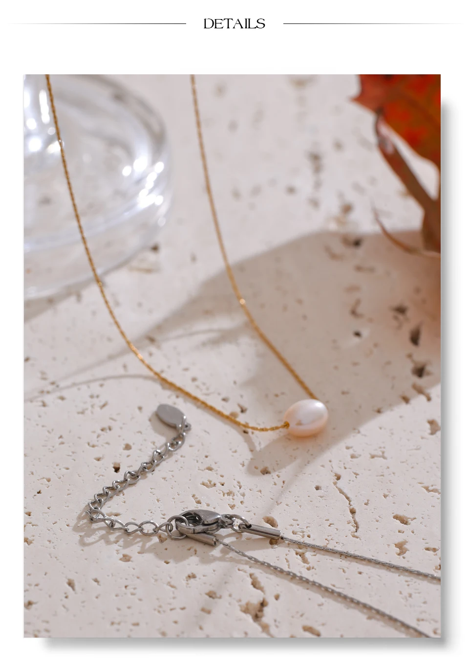Yhpup Basic Style Schmuck Natürlicher Süßwasserperlen-Anhänger Mode-Halskette Beliebter Edelstahl Schicker wasserdichter Schmuck Geschenk – Detail 9