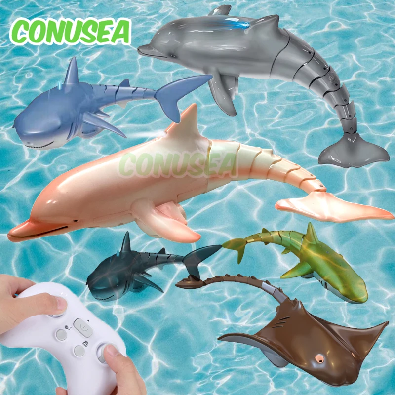 Rc Boat Dolphin Whale Shark Water Toy 2.4G Remote Control Manta Fish Animal Water Boats Ship Robots Fish Electric Toys for Boys