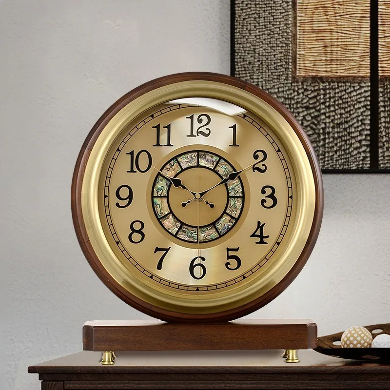 Luxury Silent Table Clocks Wooden Frame Vintage Durable Desktop Prayer Clocks Nordic Muslim Moroccan Style Unique Home Decor