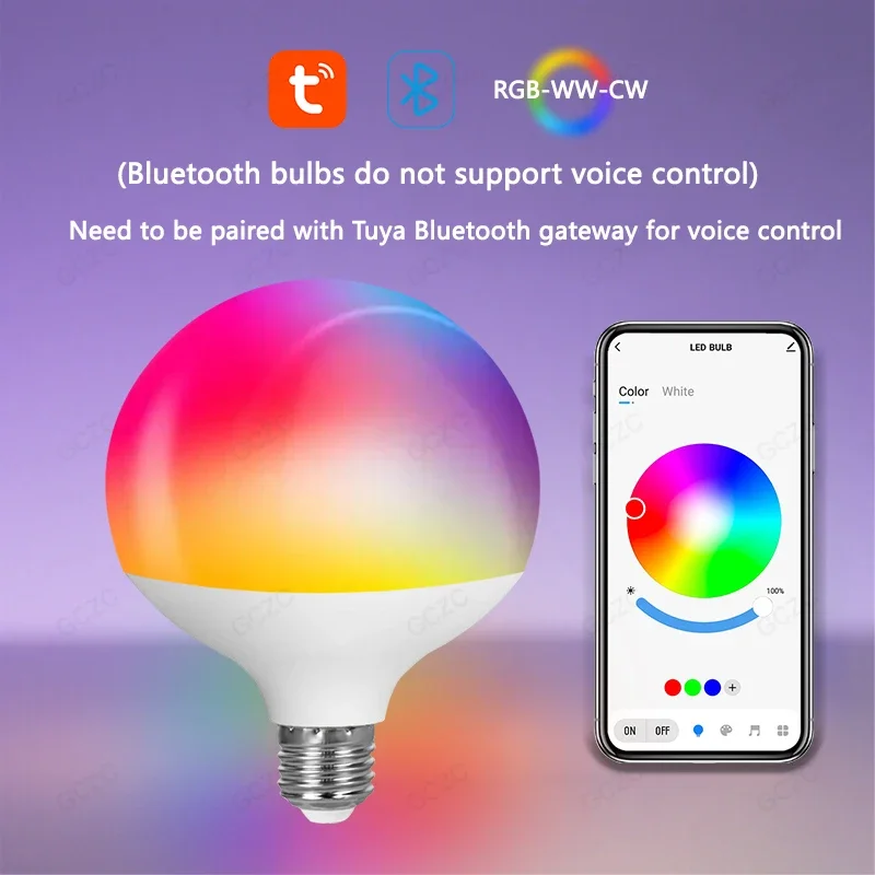 Tuya Smart Bluetooth LED Bulb 220V 10W12W E27B22 Base LED Light RGB Smart Life APP Remote Control Gateway Accessible