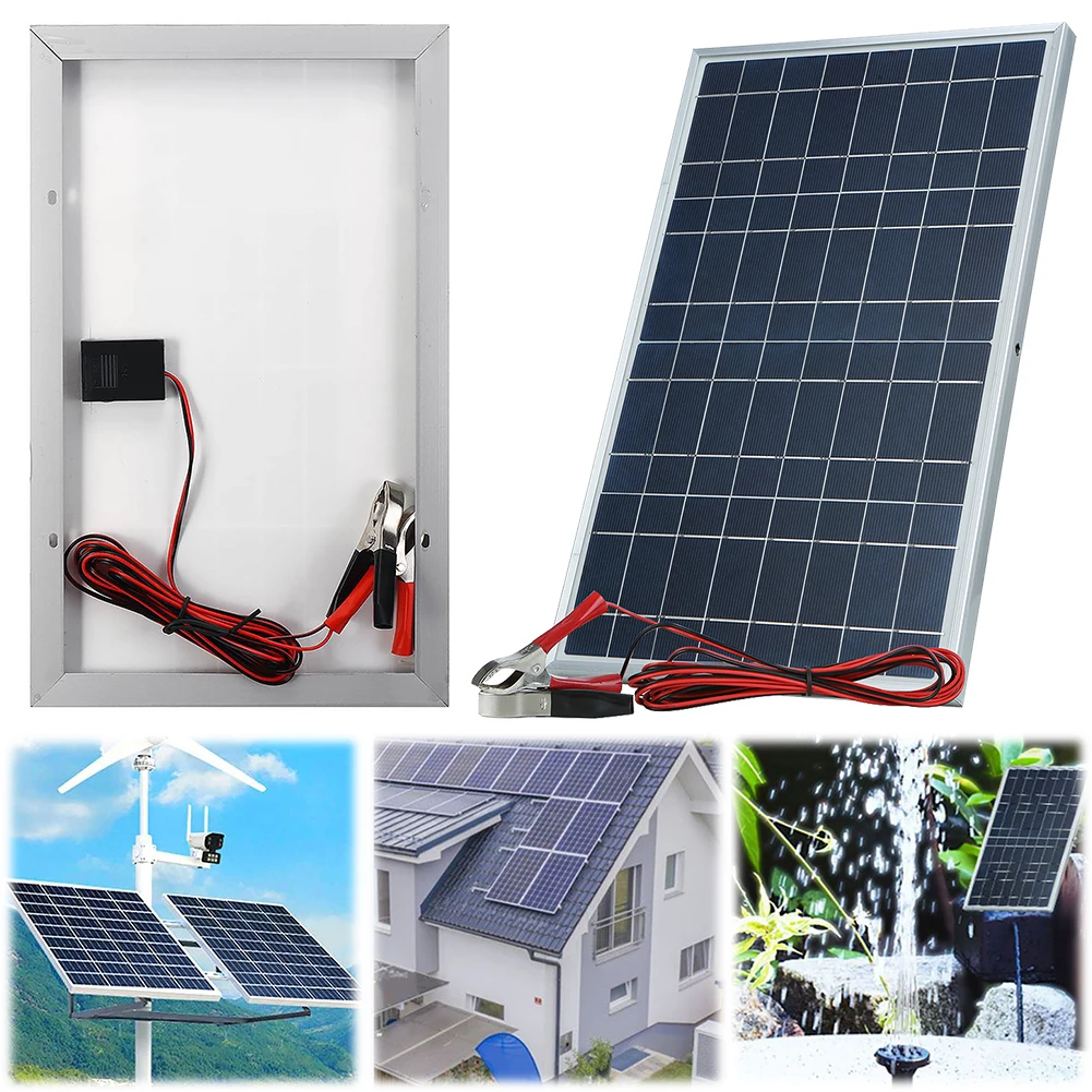 Kit de Banco de energía fotovoltaico de 10W y 12V, controlador de puerto USB de célula Solar recargable portátil para exteriores, placa Solar para el hogar/Camping/RV