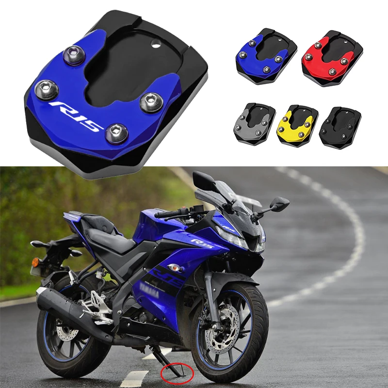 For YAMAHA YZF-R15 YZFR15 YZF R15 V3/V4 17-23 Motorcycles Accessories Foot Side Stand Enlarger Plate Pad Kickstand Extension