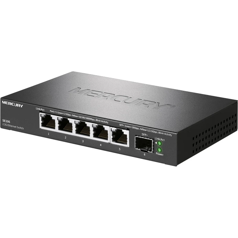 Mercury 10G SFP+ 5-Port Multi-Gigabit 2.5Gbps Unmanaged Plug and Play Network Ethernet 2.5G Switch Fibra Internet Splitter