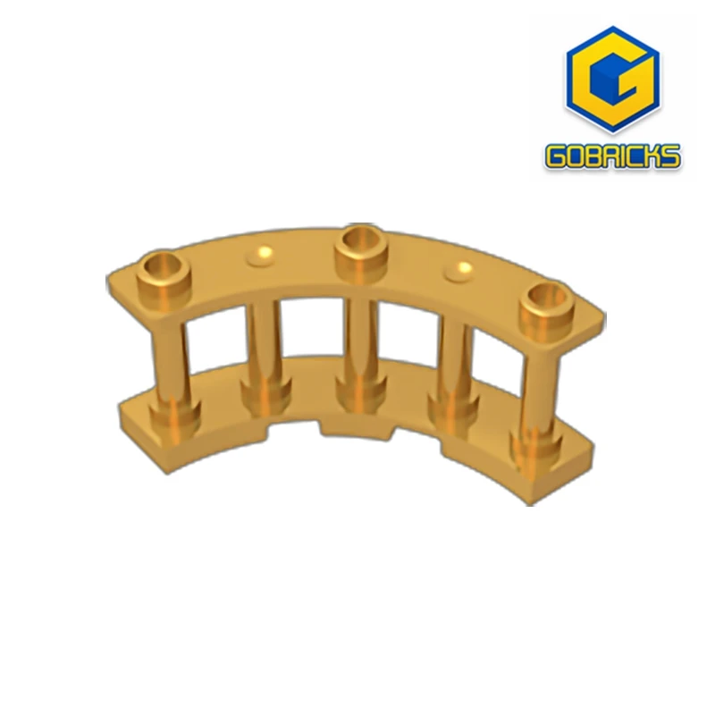 Gobricks GDS-1166 Fence 4 x 4 x 2 Quarter Round Spindled with 3 Studs compatible with lego 21229 pieces of children's DIY