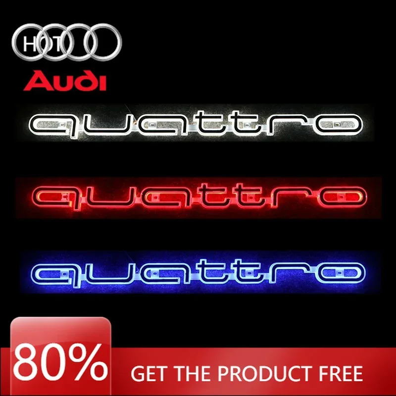 

2026 Hot Interior Stickers LED Car Front Grille Emblem Sticker Logo Badge Light for quattro RS6 A3 A4 A5 A6 audi A7 A8 Q3 Q5 Q7