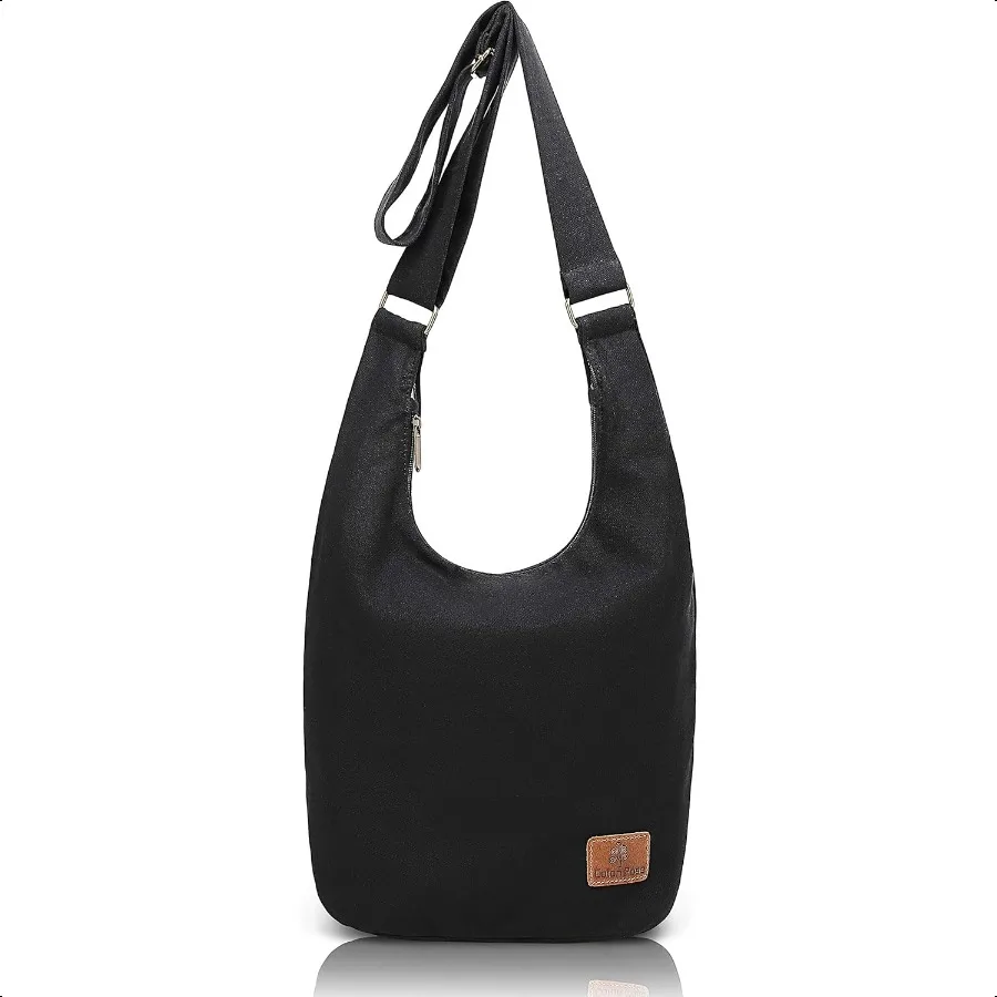 

Coton Pose Women Hippie Crossbody Bag Top Zip Large Capacity Canvas Sling Bag Jacquard Cloth Handmade