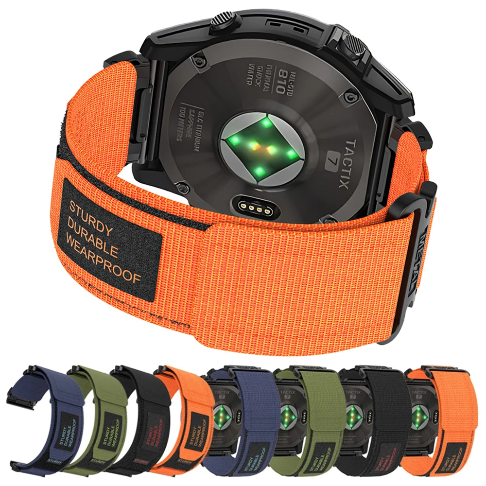 22mm 26mm Nylon WatchStrap For Garmin Tactix 8 7Pro/Enduro 3 2/Fenix 8 Solar E 7 7X 6 6X/Epix Pro 51mm 47mm Quick Fit Woven Band