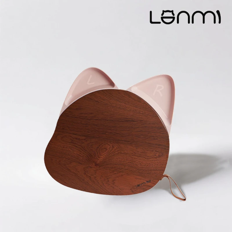 

LANMI, 2 размера, разделочная доска для кошачьих ушей, черное дерево + ПП, разделочная доска с сеткой для кошачьих ушей, бытовая доска для нарезки овощей и мяса