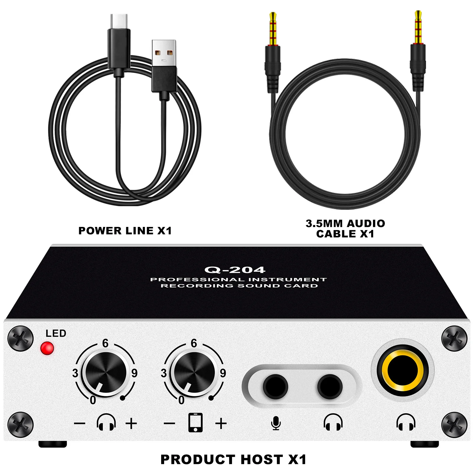 

Аудиоинтерфейс для гитары с конденсаторным разъемом для микрофона 3 В, рабочее напряжение 5 В, можно использовать мобильный источник питания, встроенный звук для записи