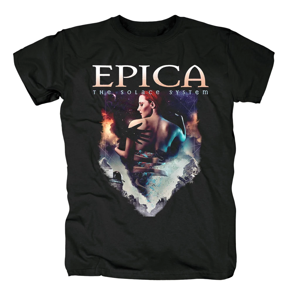 Mens Fashion Summer Short Sleeve Cotton Tshirt Symphonic Metal Band Epica T Shirt  Causal Harajuku Streetwear Hip Hop Tee Tops