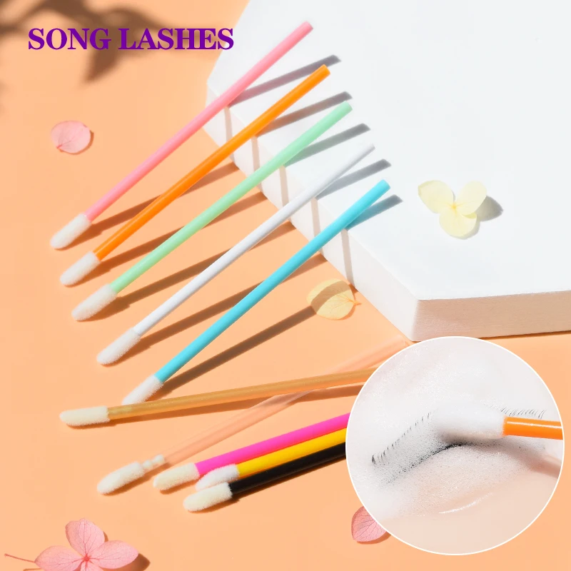 Song Lashes Cotton Head Lip Brush Cleaning Leshes Removing False Eyelashes Safe and Environmentally Friendly Material