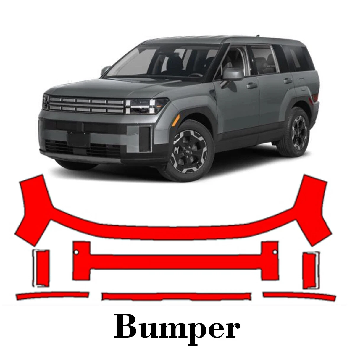 

TPU Scratch-resistant Car Paint Protection Film For For Hyundai Santa Fe 2024-2025 Front Bumper Transparent Bra Per-cut PPF