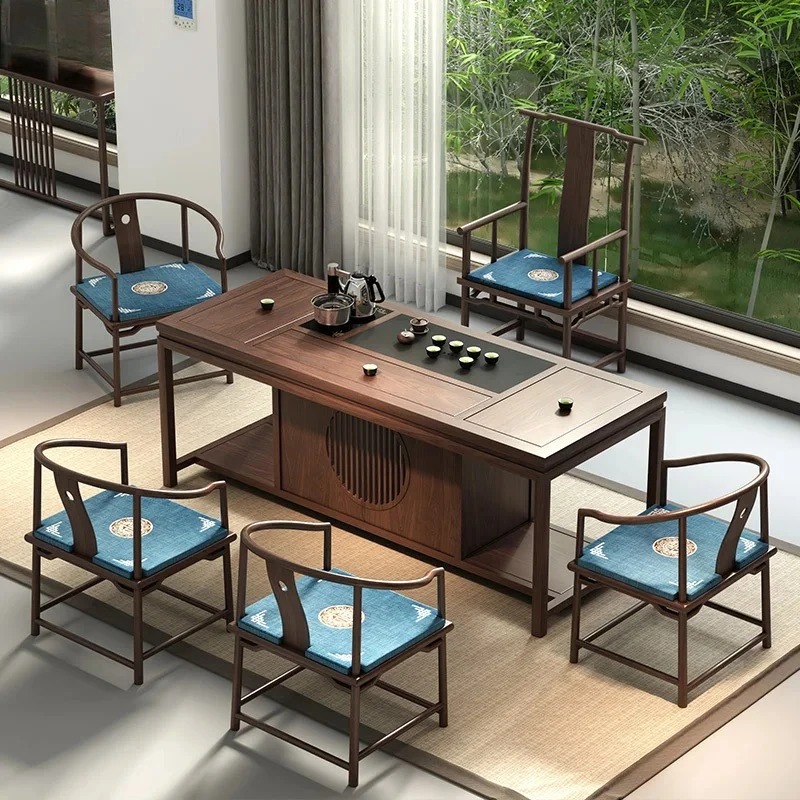 new Chinese tea table and chair combination Kung Fu tea table tea set integrated household